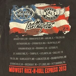 2013 Midwest Rock And Roll Express‎ REO Speed Wagon Ted Nugent Styx Men's Small